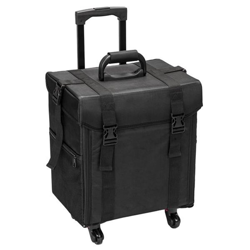 Makeup Train Cases 2-in-1 Professional Artist Travel Storage Cosmetic Case Make Up With Drawbar Black Suitcase Beauty Luggage Bag
