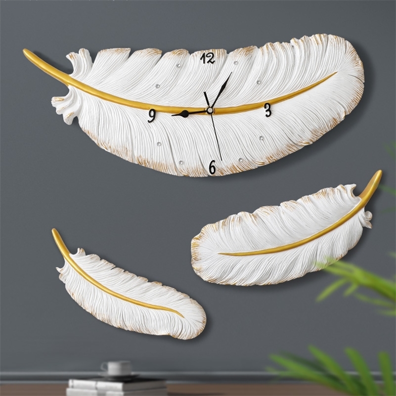 Resin Feather Wall Clock Silent Modern Design Wedding Office Decoration Living Room Clock Creative Wall Watch Home Decor LJ201204
Resin Feather Wall Clock Silent Modern Design Wedding Office Decoration Living Room Clock Creative Wall Watch Home Decor LJ201204