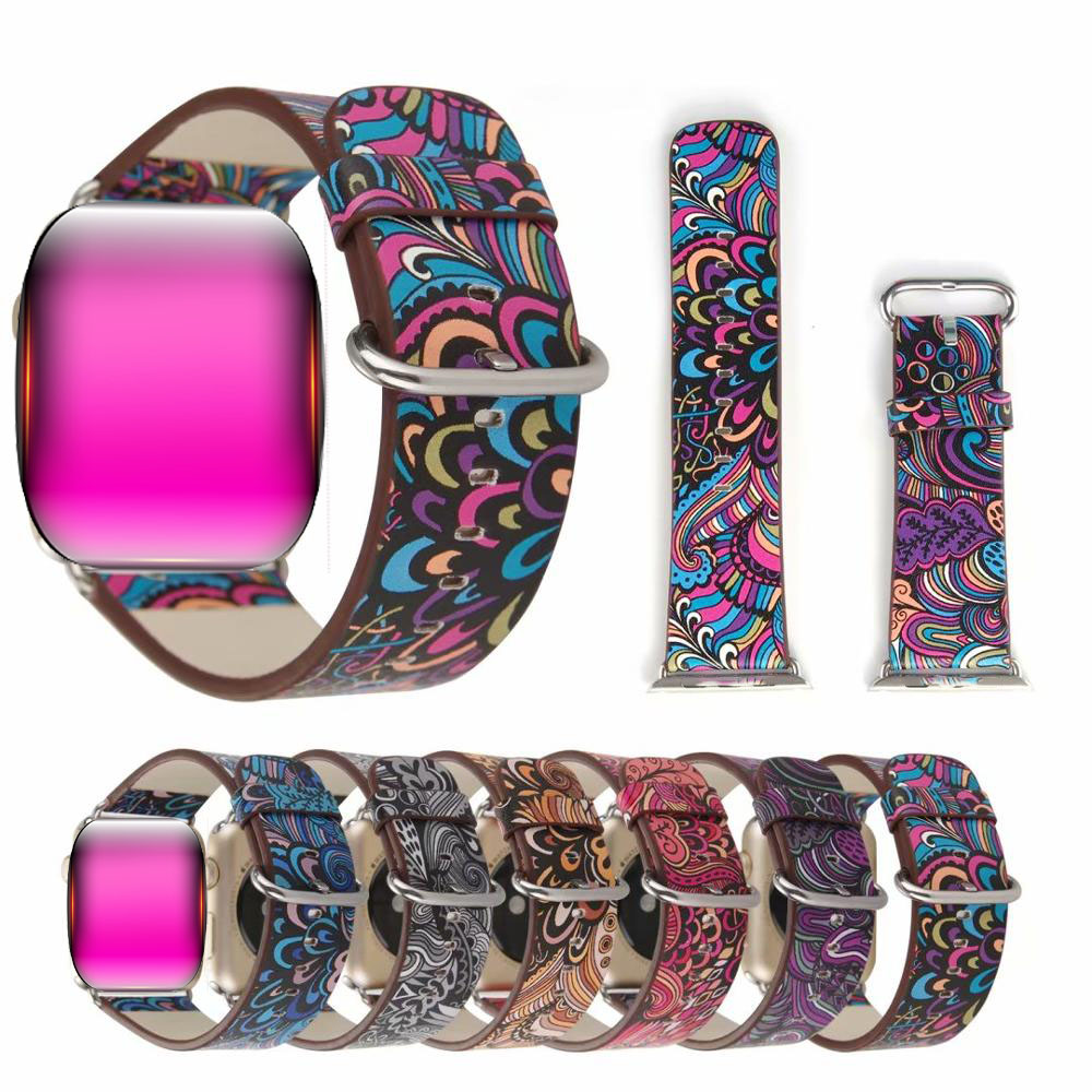 For Apple Watch PU Leather Replacement Bands 38/40/42/44mmm Fashion Peacock Tail Printing Bracelet Strap for iWatch
For Apple Watch PU Leather Replacement Bands 38/40/42/44mmm Fashion Peacock Tail Printing Bracelet Strap for iWatch
