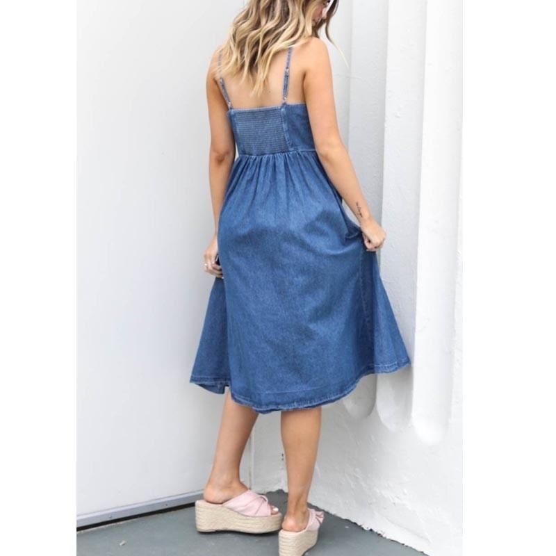 Sexy Summer Dress Women pocket Backless Pleated Sling Dresses spaghetti Strap Neck Casual Beach Dress Sleeveless Vestidos T200619
