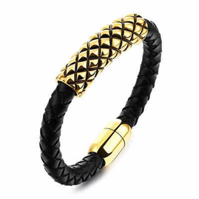 Wholesale Price Classic Genuine Leather Bracelet For Men Charm Jewelry Gold Color Stainless Steel Women Bracelet Gift For Boys
Wholesale Price Classic Genuine Leather Bracelet For Men Charm Jewelry Gold Color Stainless Steel Women Bracelet Gift For Boys