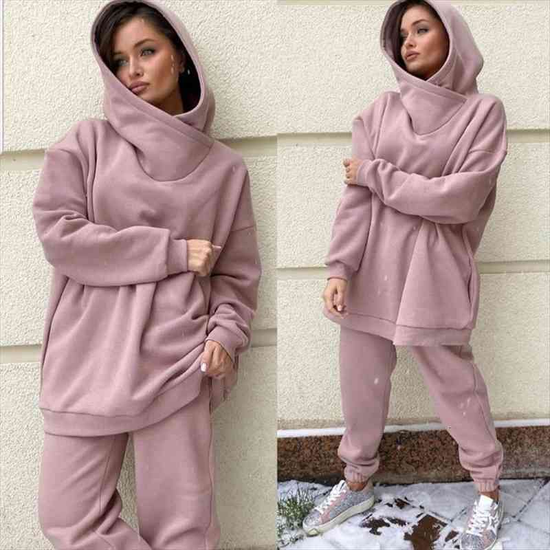 women tracksuit hooded sweatshirt set oversized hoodie and long pant winter sportswear fashion two piece sets, Gray
women tracksuit hooded sweatshirt set oversized hoodie and long pant winter sportswear fashion two piece sets, Gray