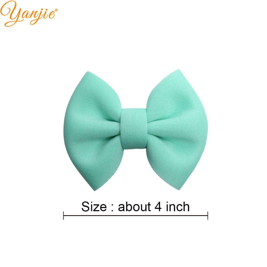 10pcs/lot 4'' Puff Hair Bows For Girls Chic Puff Bow Hair Clips Barrette Kids DIY Hairbow Winter DIY Hair Accessories LJ201226
