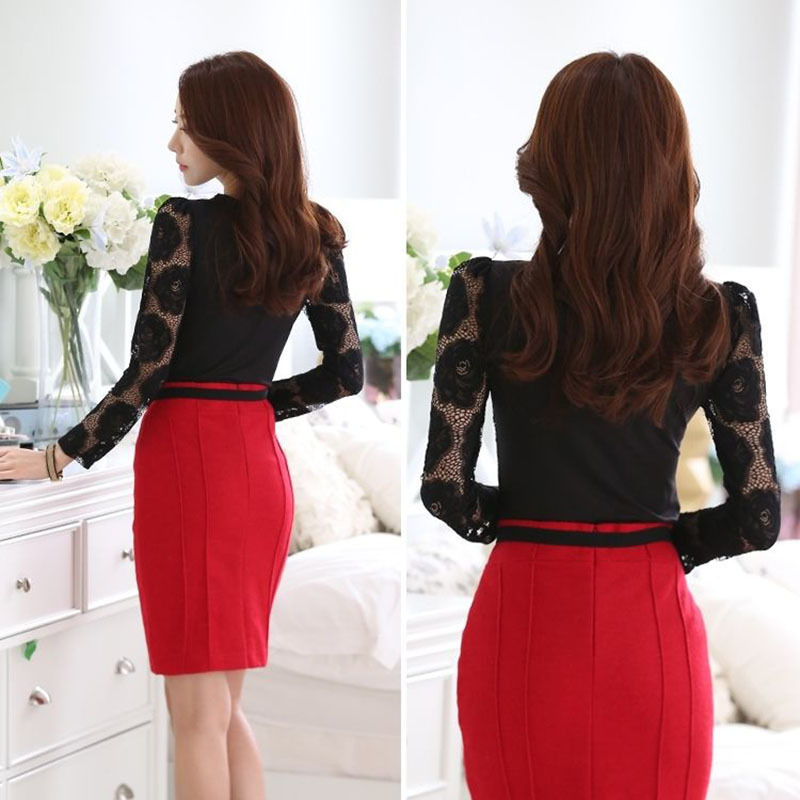 6XL Hollow Out Lace Blouse Elegant Shirt Ladies Tops Crochet Long Sleeve Embroidery Patchwork Women Blouses Tops White DF2753 201125