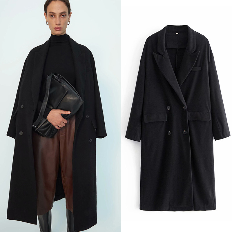 2021 New Women Tweed Long Jacket with Double Button Big Pocket Solid Elegant Black Outwear Turn Down Collar Femme Winter Thick Coat 0rpw
2021 New Women Tweed Long Jacket with Double Button Big Pocket Solid Elegant Black Outwear Turn Down Collar Femme Winter Thick Coat 0rpw