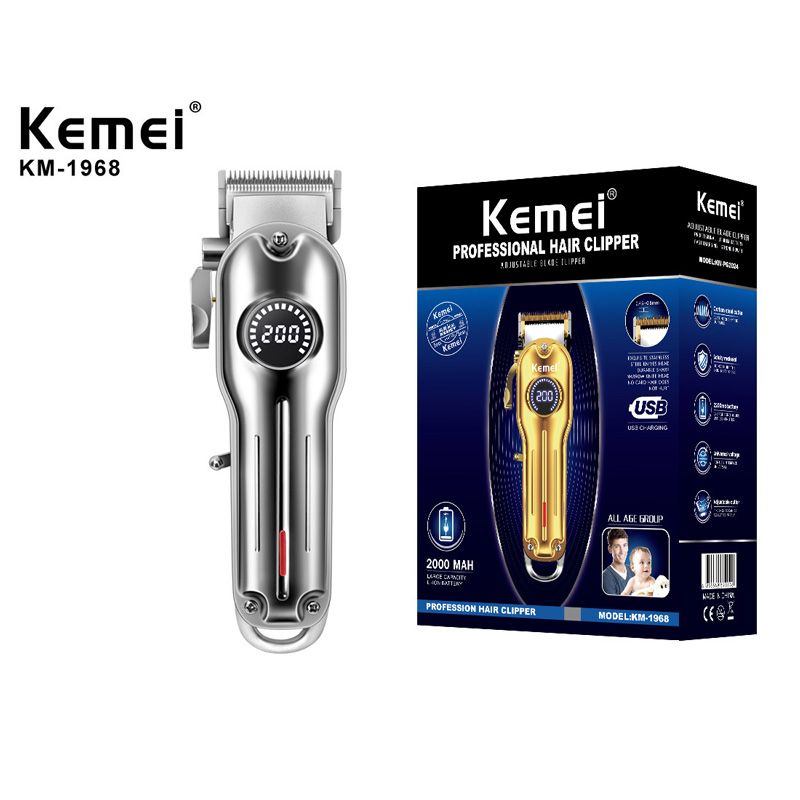 KEMEI KM-1986 Professional Hair Trimmer Cordless Hair Cutter Barber Hair Clipper Blade Adjustment LCD Display Beard 1986 Trimmer USB Charger
KEMEI KM-1986 Professional Hair Trimmer Cordless Hair Cutter Barber Hair Clipper Blade Adjustment LCD Display Beard 1986 Trimmer USB Charger