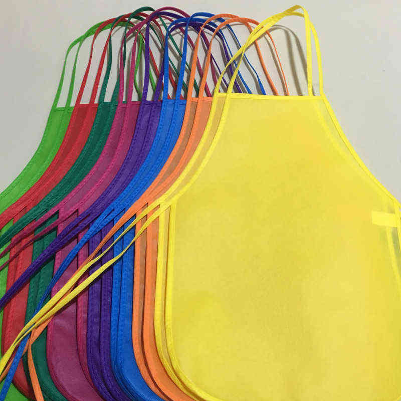 Unisex Colorful Children Aprons Waterproof Non-Woven Fabric Painting Pinafore Kids Apron for Activities Art Class Craft 211222