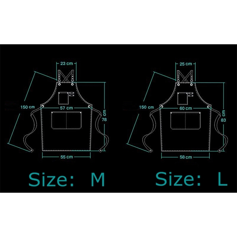 Heavy Duty Waxed Canvas Work Apron with Tool Pockets BBQ Coffee Bib Chef Kitchen ApronCrossBack Straps & Adjustable ML 201007