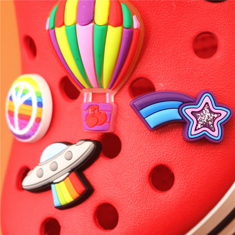 Original Shoe Charms Shooting Star UFO Peace Balloon Shoe Accessories Buckle Decorations Kids Gift
