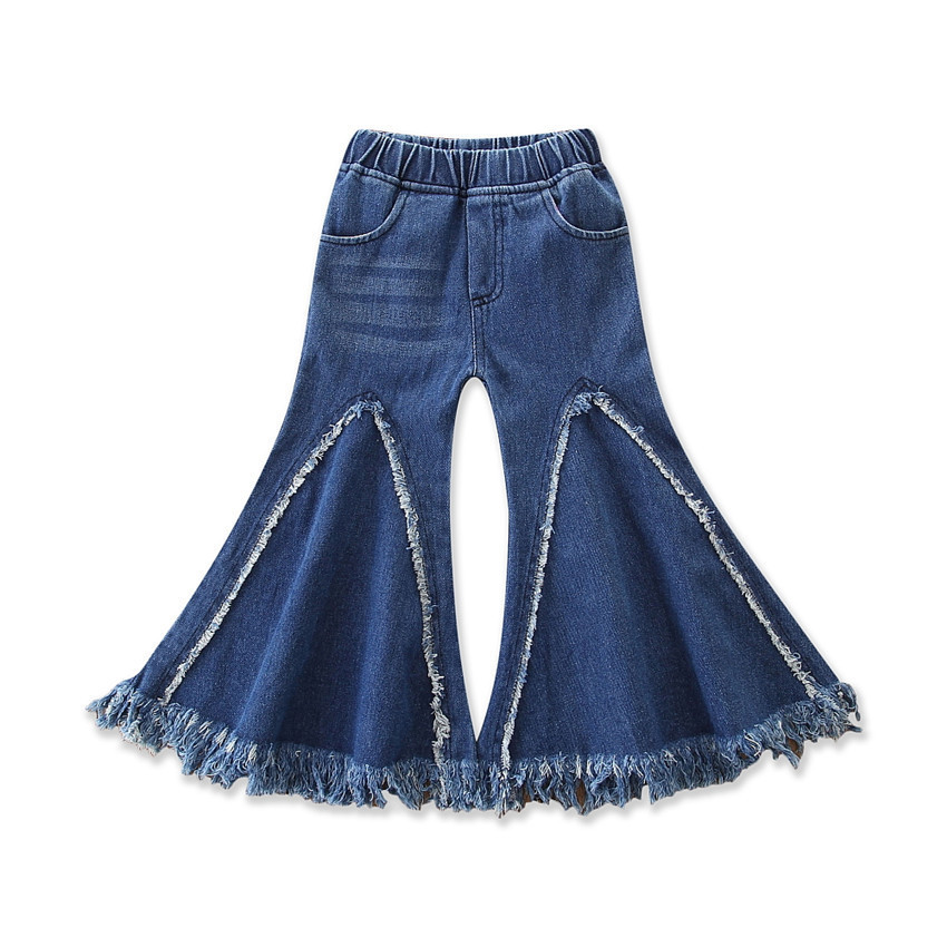 Babyinstar Baby Girls Denim Pants Casual Kids Autumn Trousers Girls Bell-bottomed Pants Children Pants For Girls LJ201127