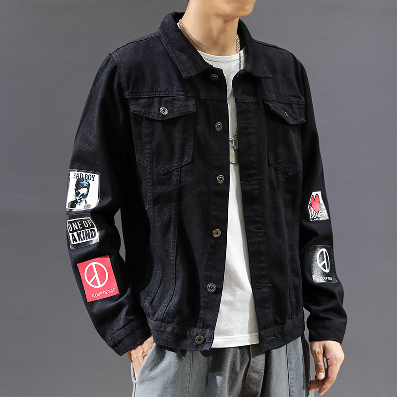 2021 Spring New High-quality Male Jeans Streetwear Hip-hop Thin Pilot Jacket Big Denim Size G927, Black.
2021 Spring New High-quality Male Jeans Streetwear Hip-hop Thin Pilot Jacket Big Denim Size G927, Black.