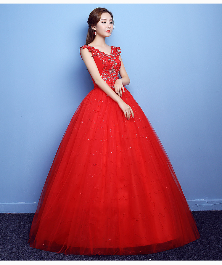 Vestido De Noiva 2020 V-neck Beading Backless Sexy Wedding Dress Tulle Crystal Ball Gown Bride Dress Elegant Wedding Gowns