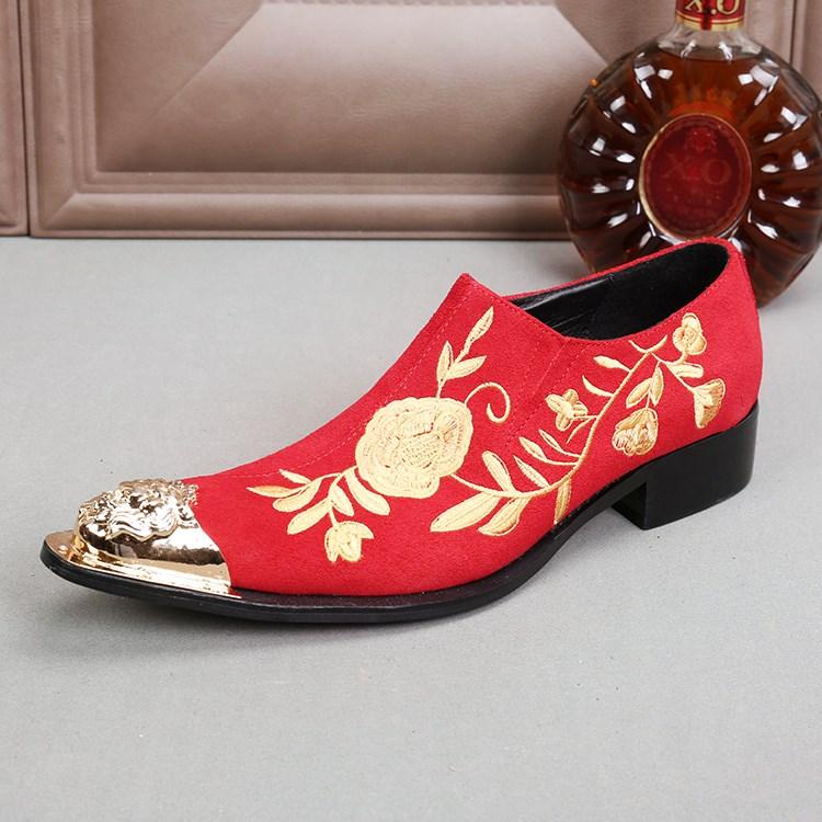 Spring Autumn Black Red Suede Leather Men Loafers Wedding Party Embroidery Men Dress Shoes Fashion Men's Flats Big Size 46 
Spring Autumn Black Red Suede Leather Men Loafers Wedding Party Embroidery Men Dress Shoes Fashion Men's Flats Big Size 46