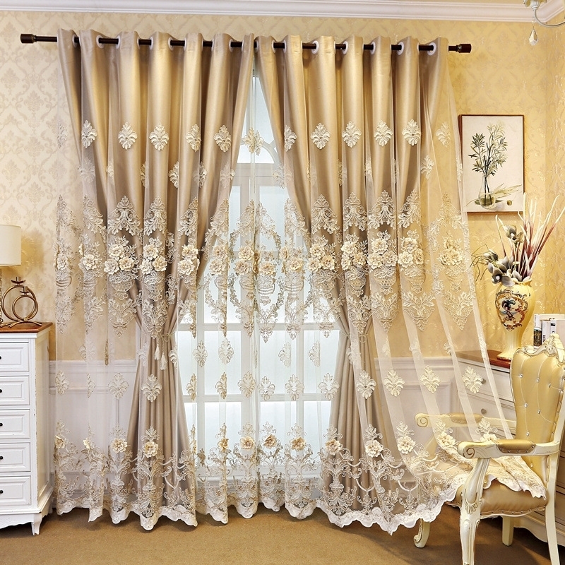 European and American luxury White and cream color villa embroidered curtains for living room windows curtain bedroom/kitchen LJ201224, Golden curtain tulle
European and American luxury White and cream color villa embroidered curtains for living room windows curtain bedroom/kitchen LJ201224, Golden curtain tulle