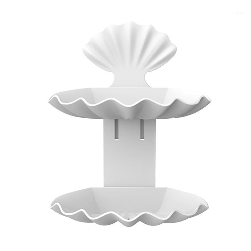 Tray Storage Box Double Layers Kitchen Wall Mounted Draining No Drilling Hotel Shell Shaped Organizer Soap Dish Home Bathroom1, As pic 
Tray Storage Box Double Layers Kitchen Wall Mounted Draining No Drilling Hotel Shell Shaped Organizer Soap Dish Home Bathroom1, As pic