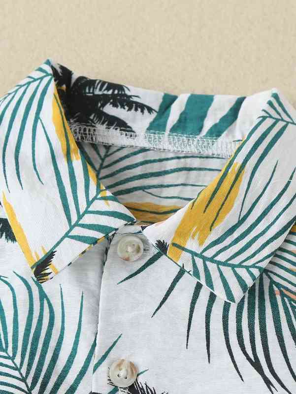 Baby Boy Palm Tree Polo Shirt With Shorts SHE