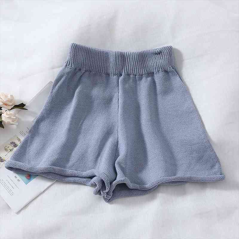Fashion Summer Autumn Women Shorts Knitted Wide Leg Pants Elastic High Waist Short Pants Students Casual Shorts Sf1911, White;black
Fashion Summer Autumn Women Shorts Knitted Wide Leg Pants Elastic High Waist Short Pants Students Casual Shorts Sf1911, White;black