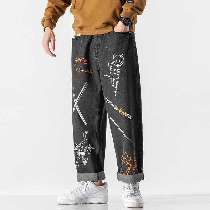 YOYOO autumn men clothing cotton men jeans oversized streetwear baggy jeans casual loose jean men's cargo pants men man 201128