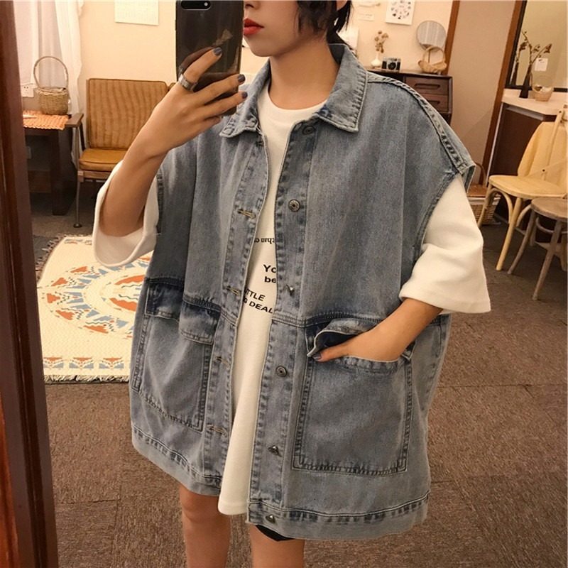 2021 New without hood denim single vest breasted plus size sleeveless casual jacket fashion women's jackets coat G4AR, Denim blue.
2021 New without hood denim single vest breasted plus size sleeveless casual jacket fashion women's jackets coat G4AR, Denim blue.