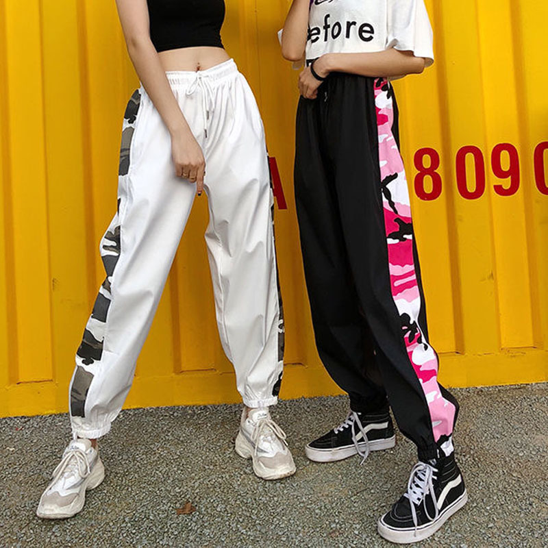 Women Loose Drawstring Jogger Pants Plus Size Female Fashion High Waist Hip Hop Streetwear Trouser Casual Anklelength Pant 201109