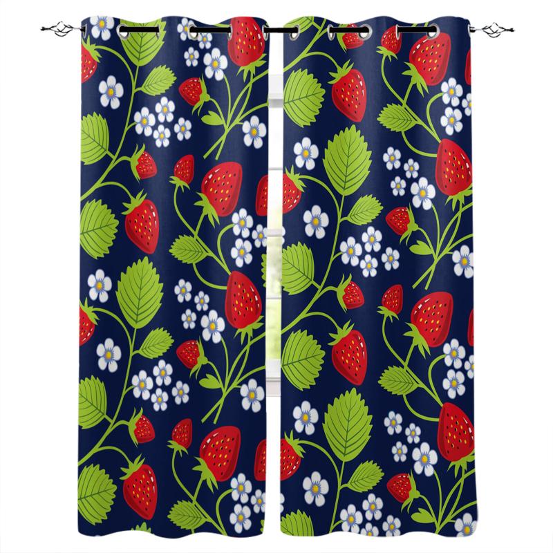 Strawberry Red Green Leaf Fruit Summer Theme Curtains for Living Room Bedroom Kitchen Home Supplies Ready-made Window Curtains, As pic
Strawberry Red Green Leaf Fruit Summer Theme Curtains for Living Room Bedroom Kitchen Home Supplies Ready-made Window Curtains, As pic