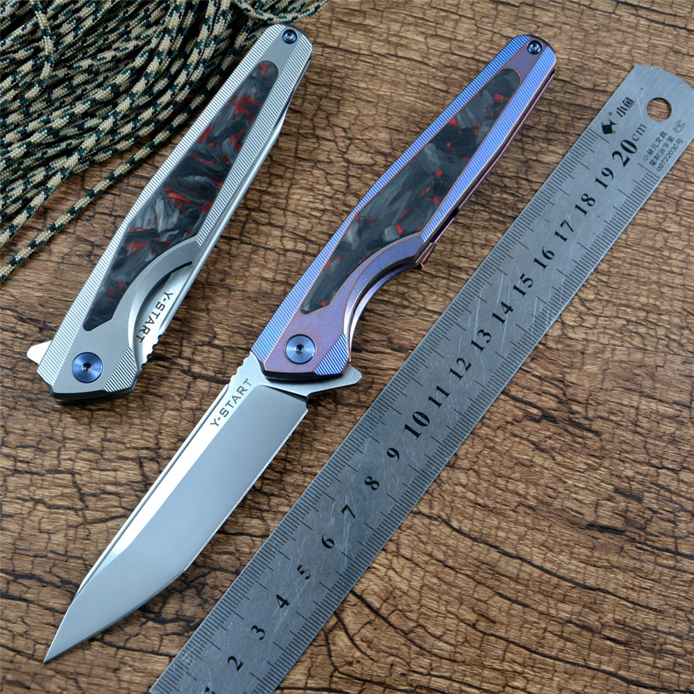 Y-START Flipper Hunting Pocket Knife LK5023 S35VN Satin Blade Ceramic Ball Bearing TC4 Carbon Fiber Handle Outdoor Camping Gift EDC Tools
Y-START Flipper Hunting Pocket Knife LK5023 S35VN Satin Blade Ceramic Ball Bearing TC4 Carbon Fiber Handle Outdoor Camping Gift EDC Tools