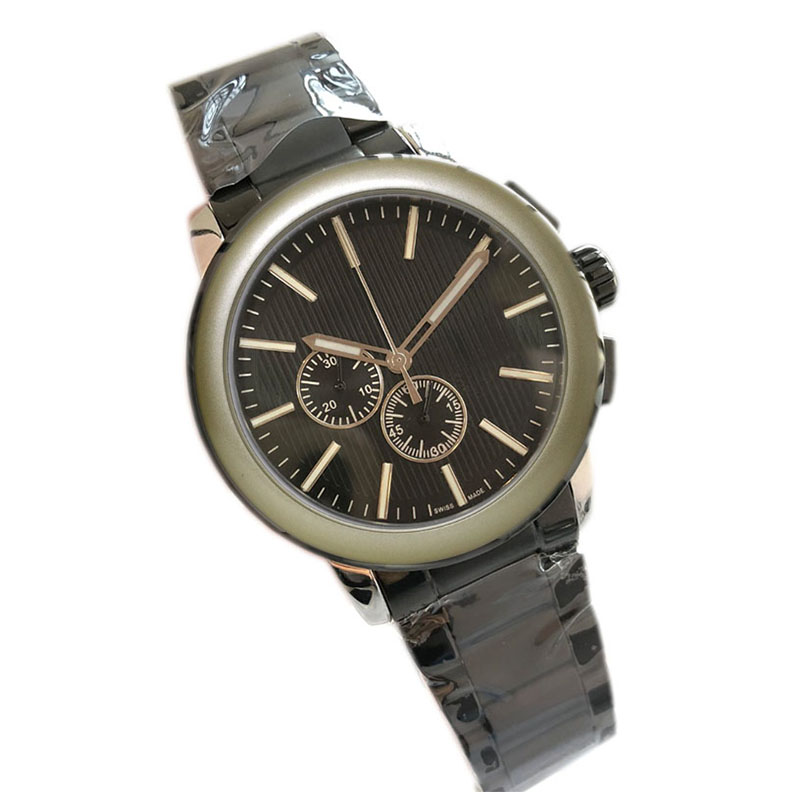New style Chrono chronograph all working Mens Watch Stainless Steel Black Dial Quartz movement Watches Montre De Luxe Wristwatches, 03
