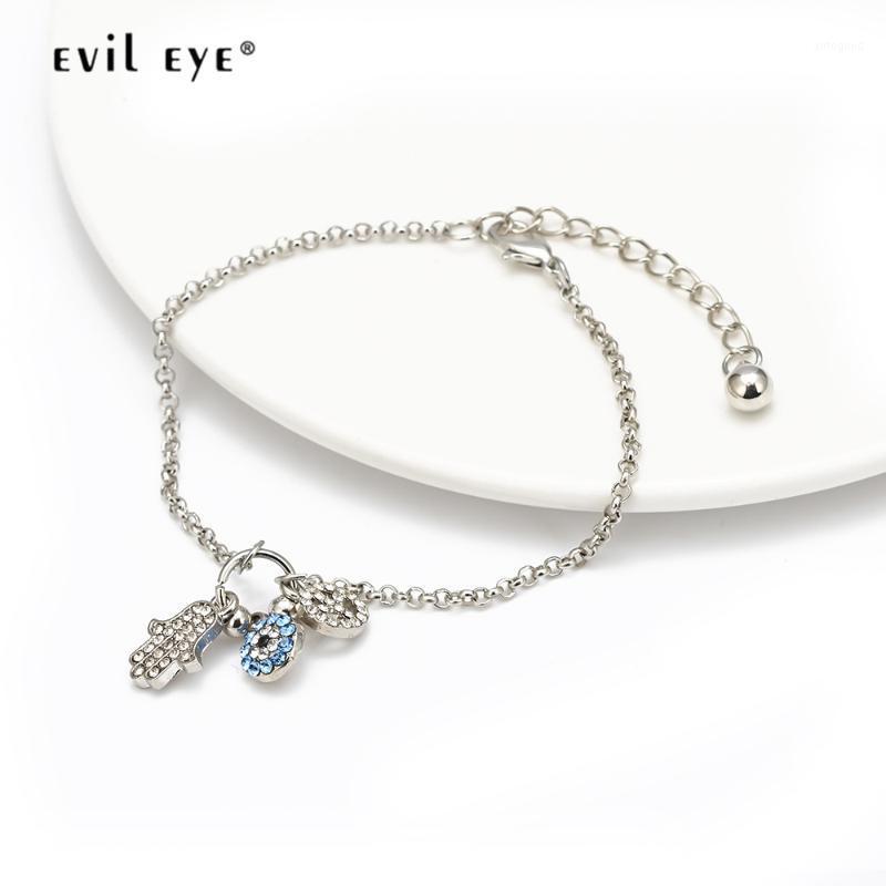 Charm Bracelets EVIL EYE Fatima Hamsa Hand Blue Turkish Bracelet Silver Color Adjustable For Women Girls Jewelry EY1541
Charm Bracelets EVIL EYE Fatima Hamsa Hand Blue Turkish Bracelet Silver Color Adjustable For Women Girls Jewelry EY1541