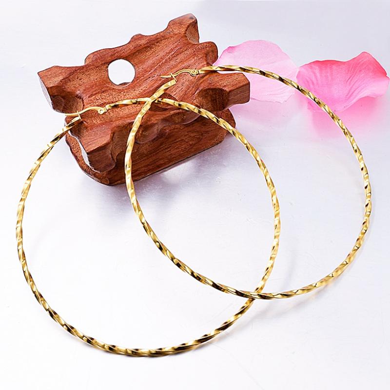 Small Big Hoop Earrings,2021 Party New Style Trendy Women Stainless Steel Gold Color Twisted Striped Circle Earrings E268
Small Big Hoop Earrings,2021 Party New Style Trendy Women Stainless Steel Gold Color Twisted Striped Circle Earrings E268