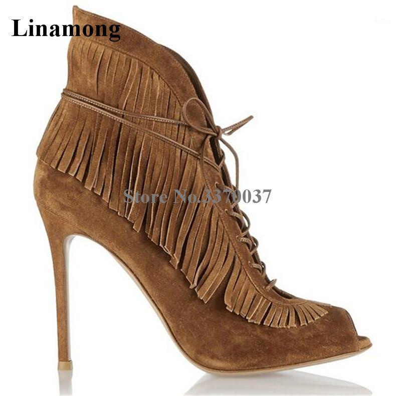 Brand Design Women Fashion Peep Toe Suede Leather Tassels Short Boots Cut-out Lace-up Fringes High Heel Ankle Boots1, As pic
Brand Design Women Fashion Peep Toe Suede Leather Tassels Short Boots Cut-out Lace-up Fringes High Heel Ankle Boots1, As pic