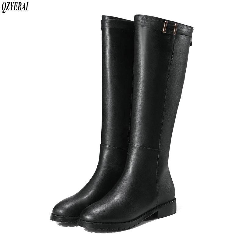 Large size 34-43 women knee high boots buckle with zip Retro women's motorcycle boots thick fur warm winter snow, Black
Large size 34-43 women knee high boots buckle with zip Retro women's motorcycle boots thick fur warm winter snow, Black