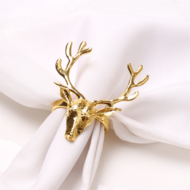 Christmas Napkin Rings Deer Silver Gold Napkin Holders