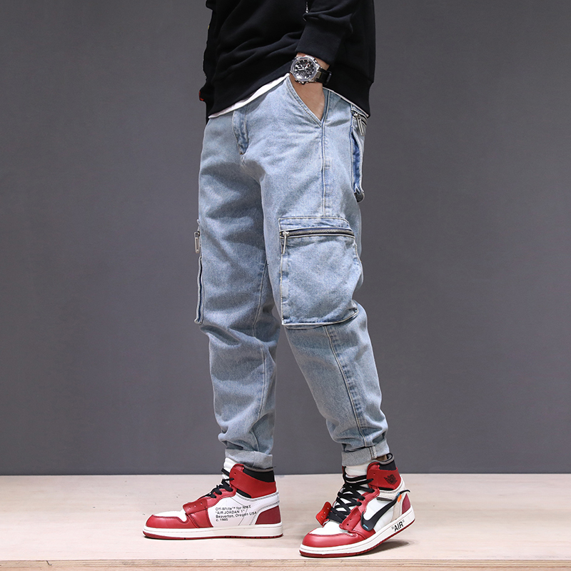 2021 New Korean Style Fashion Men Jeans Loose Fit Multi Big Pockets Casual Harem Pants High Quality Streetwear Hip Hop Wide Leg Trousers 5j5, Dark blue
2021 New Korean Style Fashion Men Jeans Loose Fit Multi Big Pockets Casual Harem Pants High Quality Streetwear Hip Hop Wide Leg Trousers 5j5, Dark blue