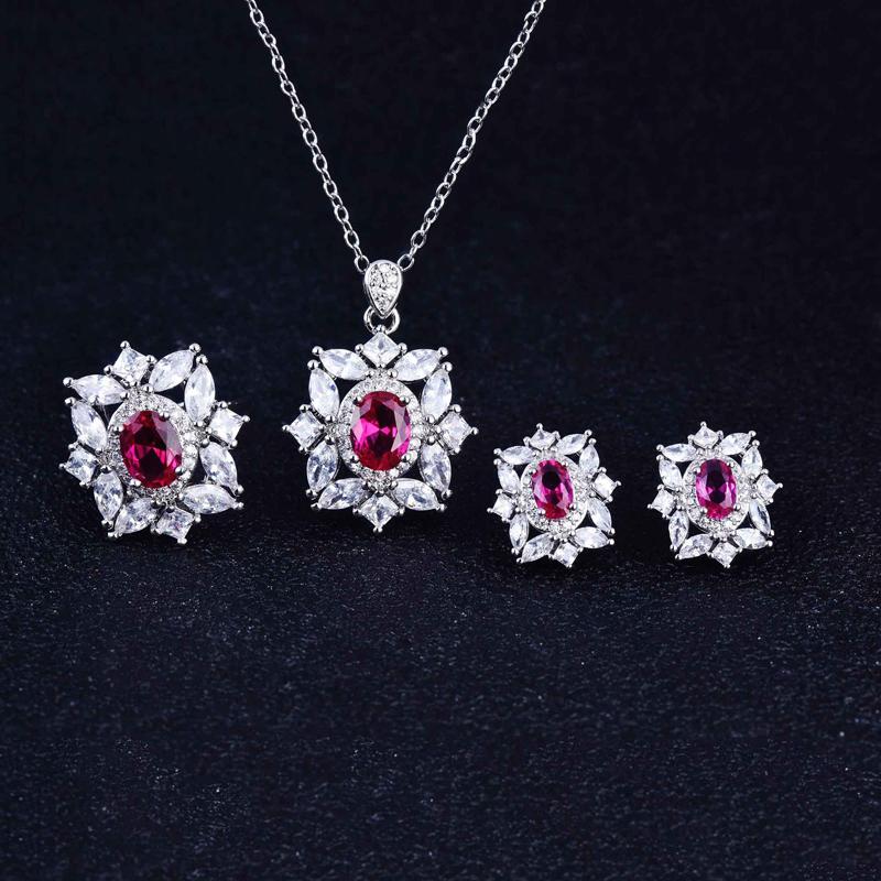 Earrings & Necklace Fine Jewelry 925 Silver Luxury Red Zircon Square Pendant Charm Stud For Women Party Gift Eternity Wedding Ring
Earrings & Necklace Fine Jewelry 925 Silver Luxury Red Zircon Square Pendant Charm Stud For Women Party Gift Eternity Wedding Ring