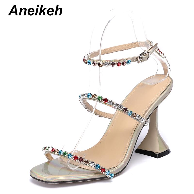 Aneikeh Summer Women Shoes Sandals Gladiator PU Fashion Metal Decoration Spike Heels Buckle Strap Back Strap Dress Square Toe, Silver
Aneikeh Summer Women Shoes Sandals Gladiator PU Fashion Metal Decoration Spike Heels Buckle Strap Back Strap Dress Square Toe, Silver