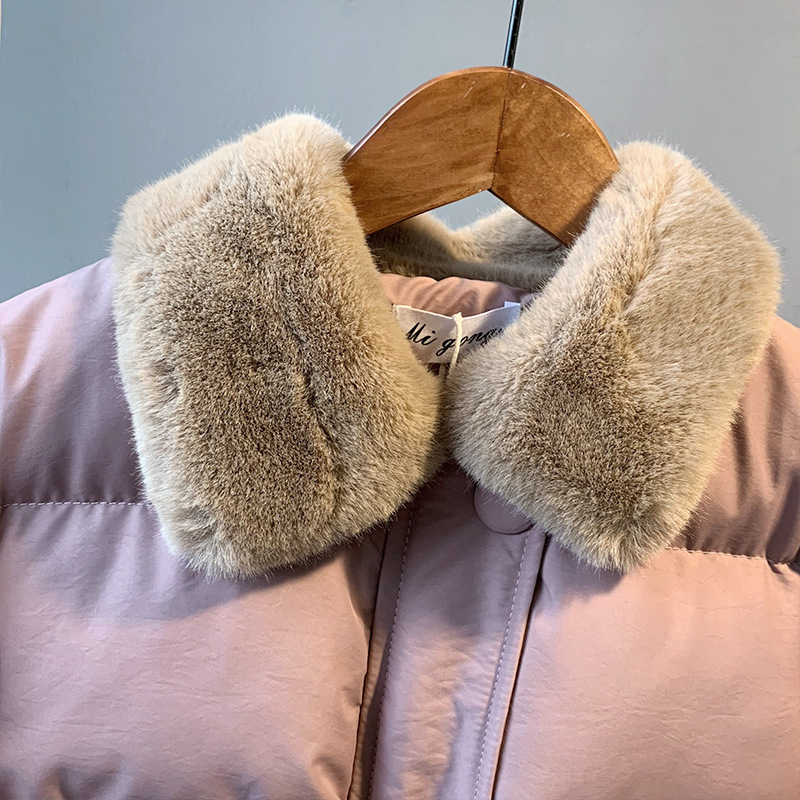 Warm Winter Down Jacket Women Fashion Cotton Padded Faux Fur Collar Parka Harajuku Overcoat Women Solid Female Outwear 201019