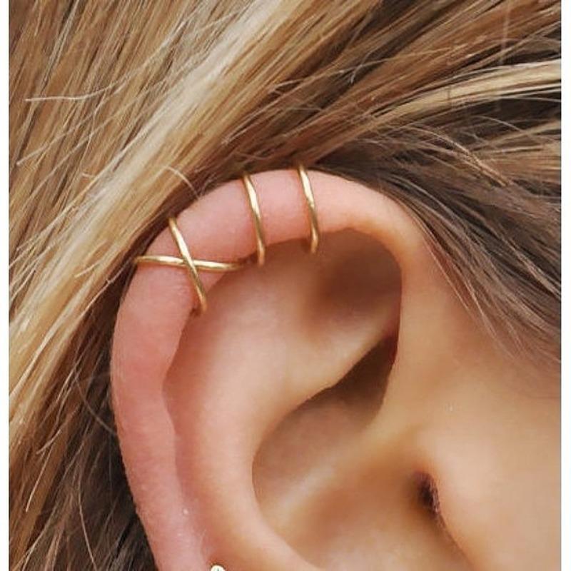 Set of 2 Ear Cuffs Ear Cuff No Piercing Earcuff, Double Cuff