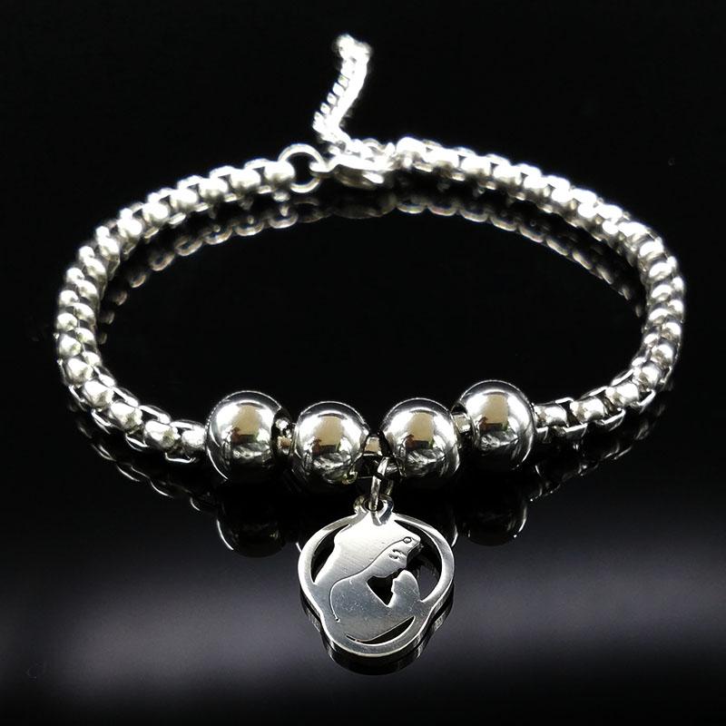 Link, Chain Girl Prayer Silver Color Bracelets Stainless Steel For Women & Bangles Pulseras Jewelry Hombre B6133S02 
Link, Chain Girl Prayer Silver Color Bracelets Stainless Steel For Women & Bangles Pulseras Jewelry Hombre B6133S02