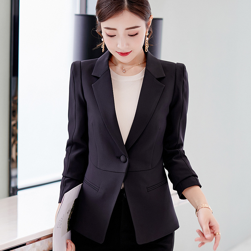 Autumn Winter Suits Women's Blazers Formal Office Work Blazer White Black Blazer Long Sleeve Slim Suit OL Coats Traje Terno T200319