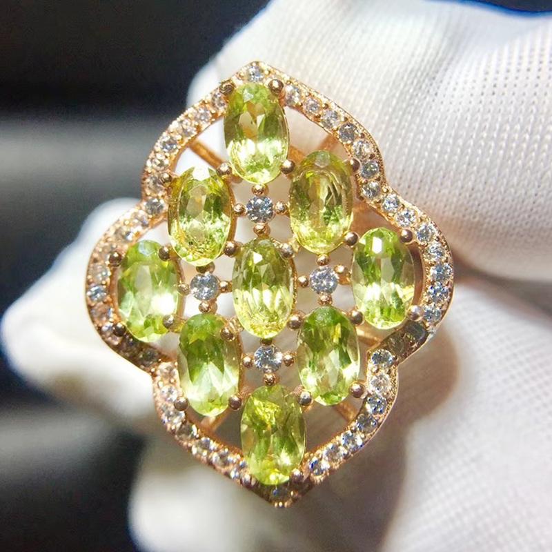 Cluster Rings Per Jewelry Rhombus Style Ring Natural Real Peridot 0.3ct*9pcs Gemstone 925 Sterling Silver T205271, Golden;silver
Cluster Rings Per Jewelry Rhombus Style Ring Natural Real Peridot 0.3ct*9pcs Gemstone 925 Sterling Silver T205271, Golden;silver