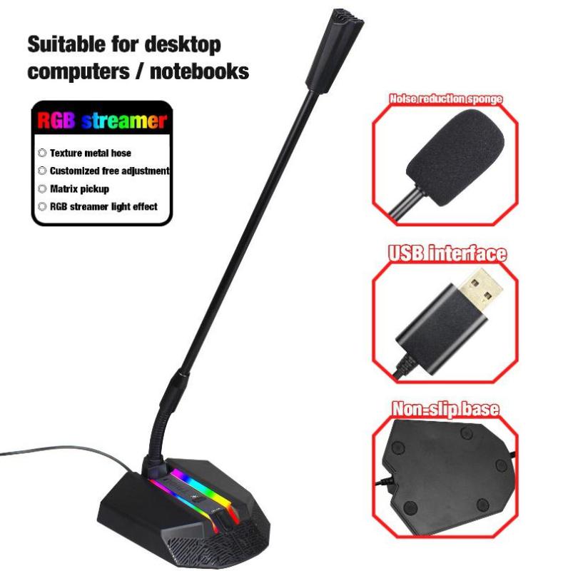 USB Computer RGB Microphone Bendable Video Conference Microphone MIC Drive-free Voice chat for Conference Lecture
USB Computer RGB Microphone Bendable Video Conference Microphone MIC Drive-free Voice chat for Conference Lecture