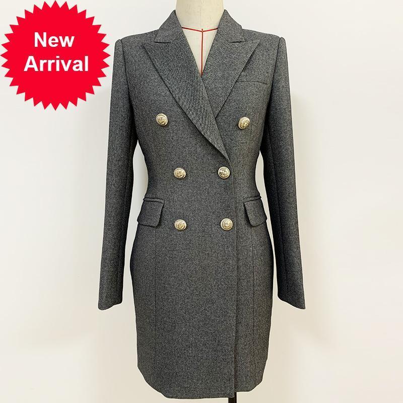 High 2021 Quality Vintage Female Summer Office Ladies Fashion Double-breasted Gray Mini Dress in Long Sleeves Elegant Luxury Clothes 73JP, Blue
High 2021 Quality Vintage Female Summer Office Ladies Fashion Double-breasted Gray Mini Dress in Long Sleeves Elegant Luxury Clothes 73JP, Blue