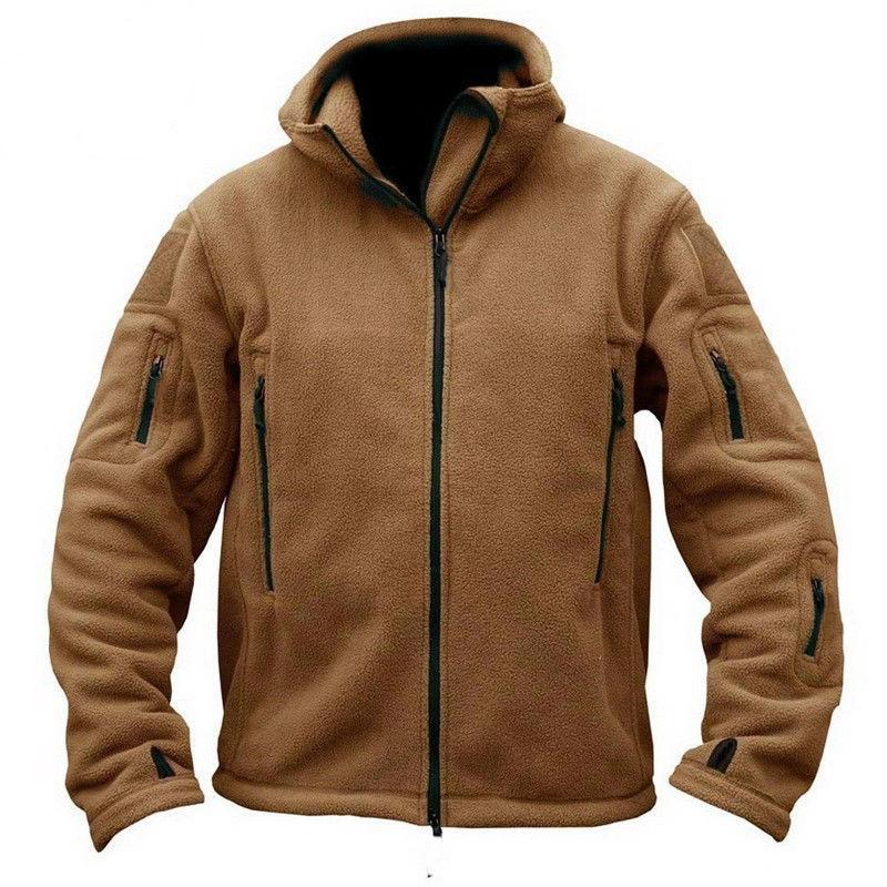 Men's Hoodies & Sweatshirts Mens Winter Jackets Fleece Zipper Hoodie Long Sleeve Hooded Sweatshirt Tactical Tracksuit Jacket Outerwear Coat