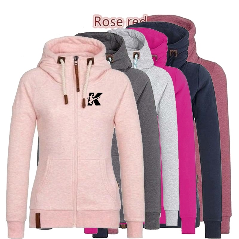 New European and American fall/winter hooded drawstring plus velvet zipper loose printed jacket women, Pink
New European and American fall/winter hooded drawstring plus velvet zipper loose printed jacket women, Pink