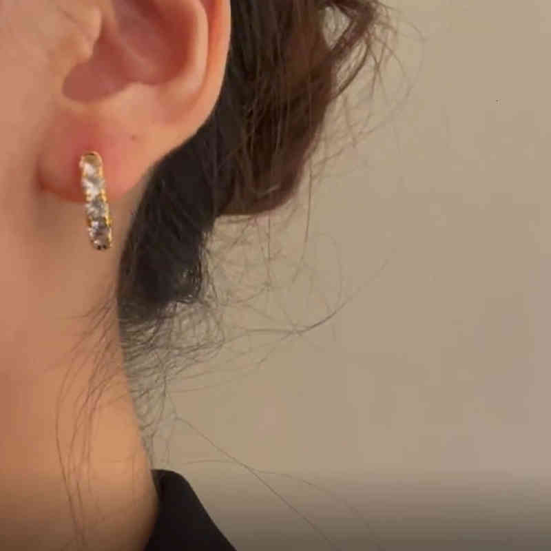 Earring S925 Sterling Silver French Emerald Crystal Earrings Women Fashion Court Earrings High Sense