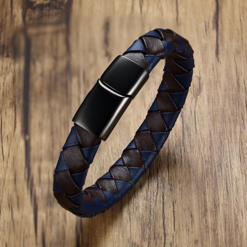Rocked Men's Two Tone Braided Leather Bracelet Bangle with Stainless Steel Clasp 210cm length
Rocked Men's Two Tone Braided Leather Bracelet Bangle with Stainless Steel Clasp 210cm length