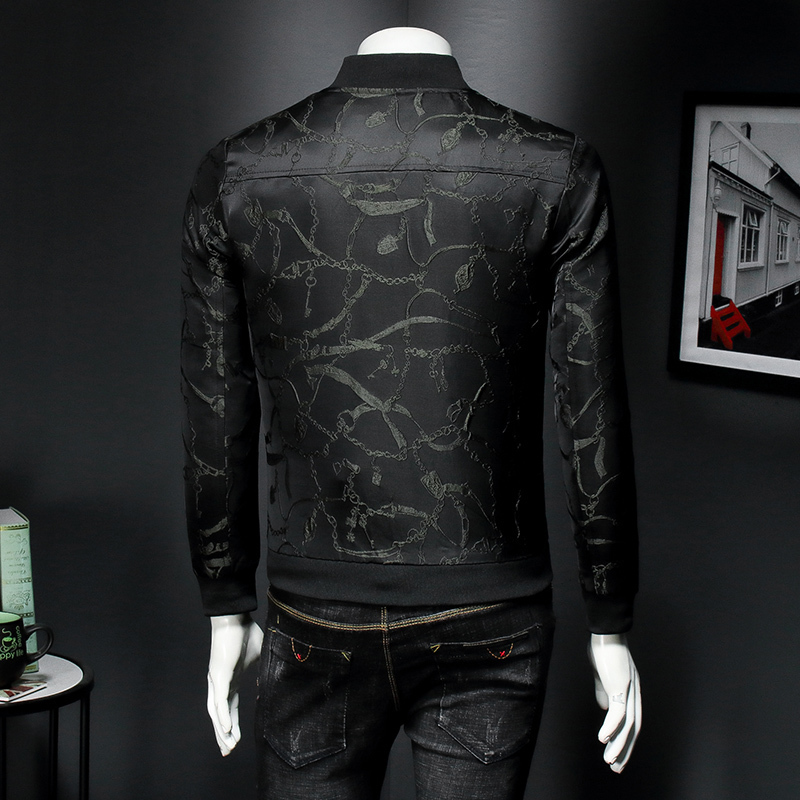 Vintage Black Jacket Men Spring Slim Fit Jacquard Bomber Jacket Coat Men High Quality 5xl Chaqueta Hombre Casual Bomber Outfit 201127