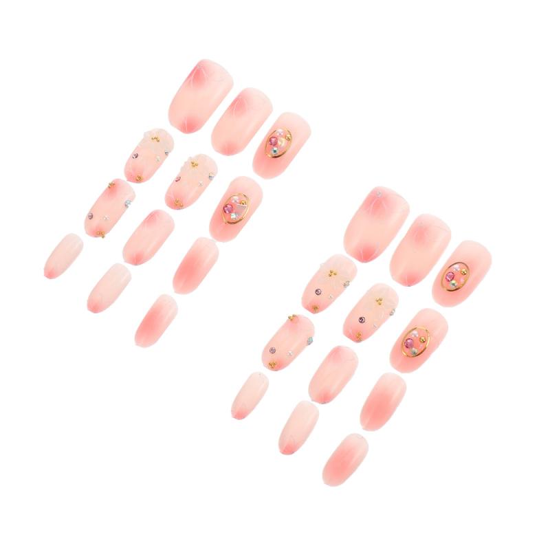24 pcs Pre-glue Full Cover Removable Pink Floral Nail Decal Manicure Supplies Fake Nails for Women Girls, Assorted color
24 pcs Pre-glue Full Cover Removable Pink Floral Nail Decal Manicure Supplies Fake Nails for Women Girls, Assorted color