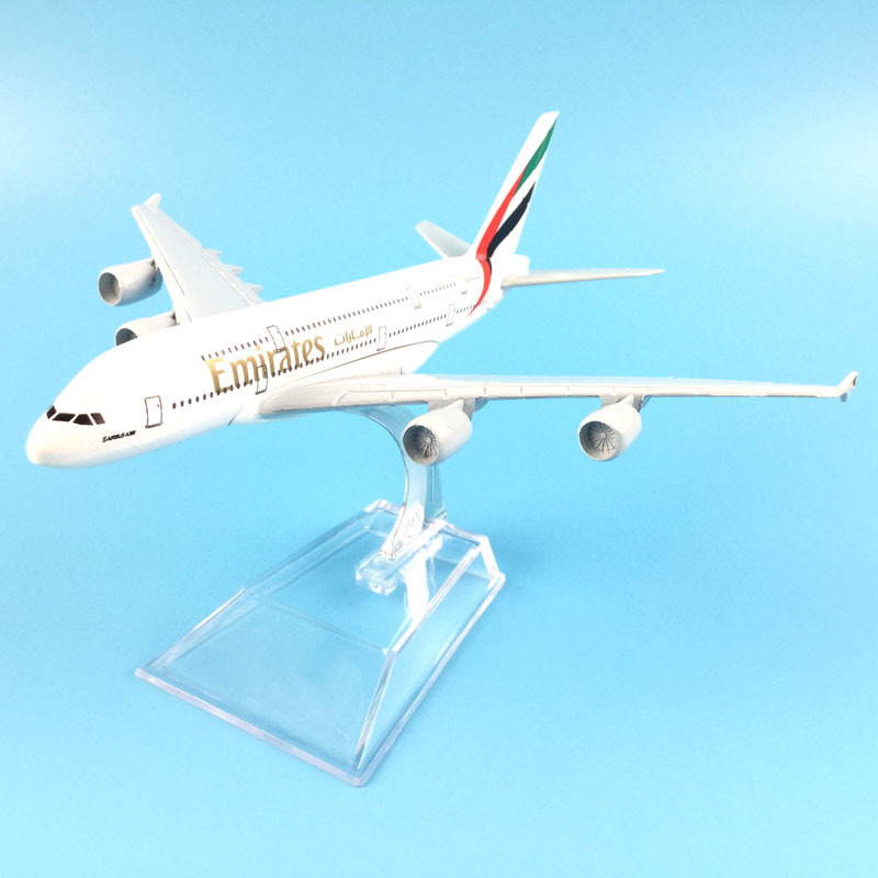 FREE SHIPPING Air Emirates Airlines Airplane Model Airbus 380 Airways Alloy Metal Plane Model w Stand Aircraft -039 LJ200928 - view 4