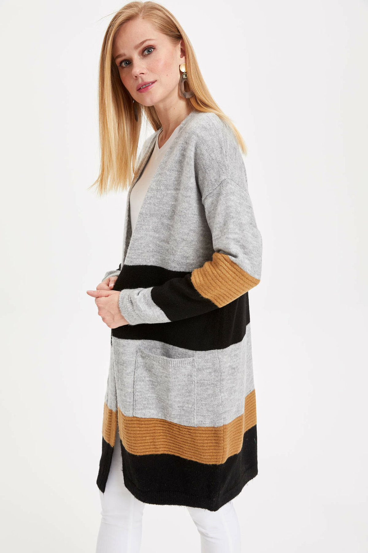 DeFacto Woman Casual Long Cardigan Knitted Striped Yellow Pink Female Coats Top Cloth-I7744AZ19AU T200108, Beige
DeFacto Woman Casual Long Cardigan Knitted Striped Yellow Pink Female Coats Top Cloth-I7744AZ19AU T200108, Beige